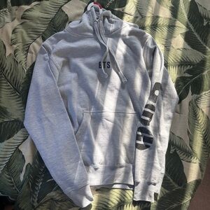 BTS Light Gray Pullover Hoodie - BTS Logo
